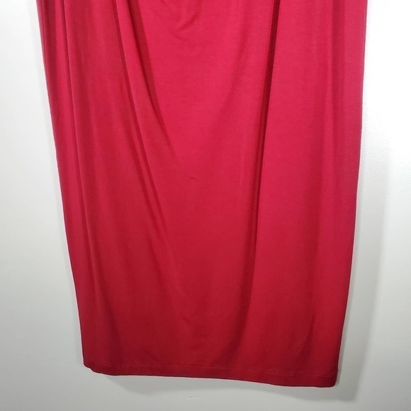 Eileen Fisher Extended Shoulder Cowl Neck Shift Dress Burgundy Size XS - Picture 3 of 9